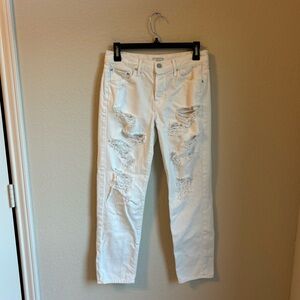 Mother, The Loosey, Party Crashers, White Destroyed Distressed  Jean's Sz 25